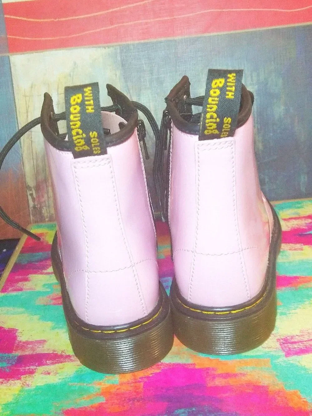 GIRL'S (BIG KID) DR. MARTENS BOOTS PATENT LEATHER DOC MARTINS 8-EYE COMBAT BOOTS